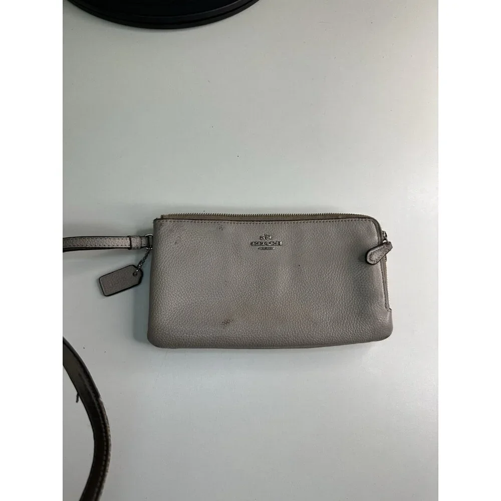 Coach Edie Shoulder Bag Gray/Taupe w/ Wallet (Coach F12034)